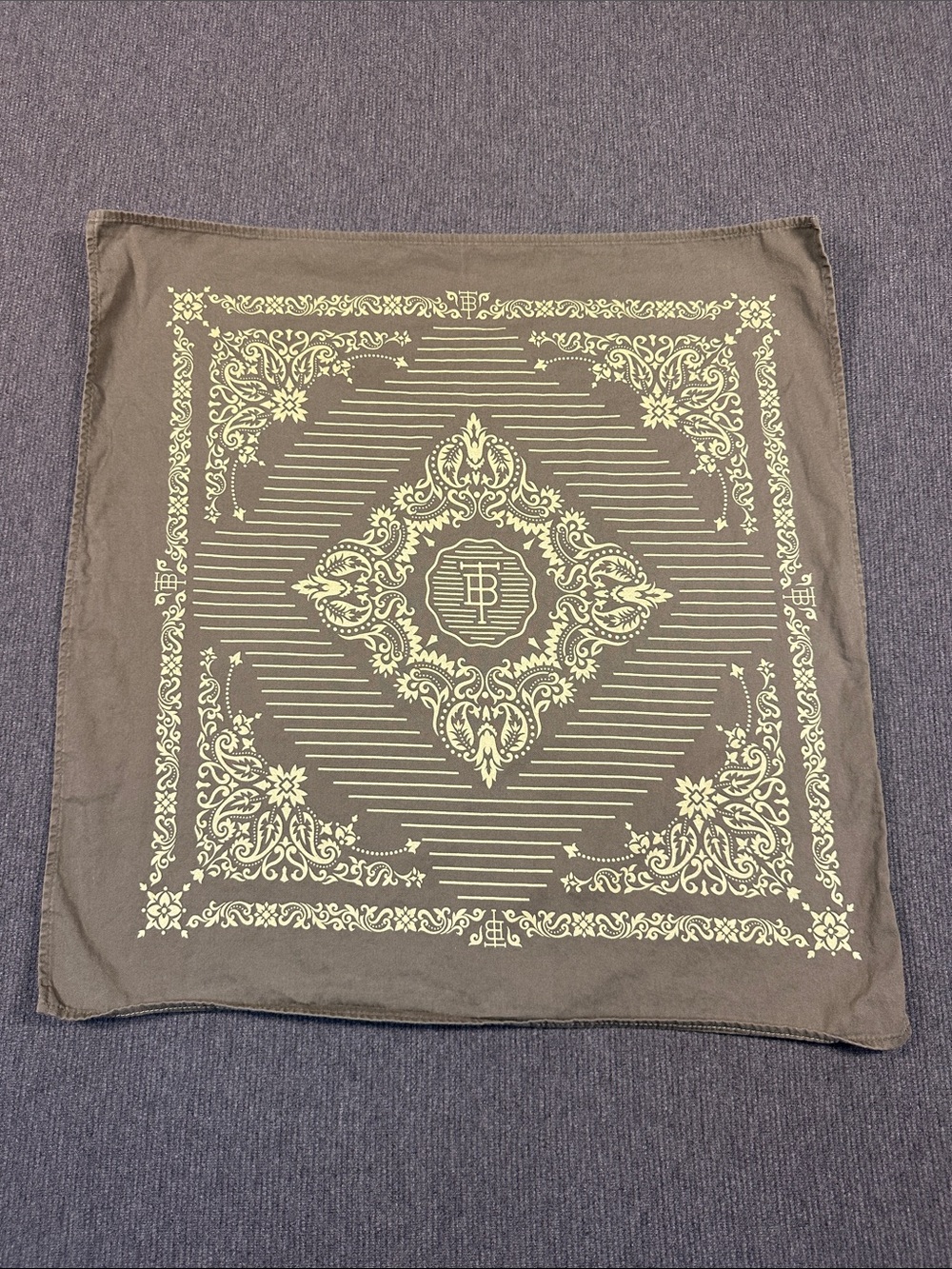 Tom Beckbe Bandana Scarf Green Classic Design Made In USA 100% Cotton